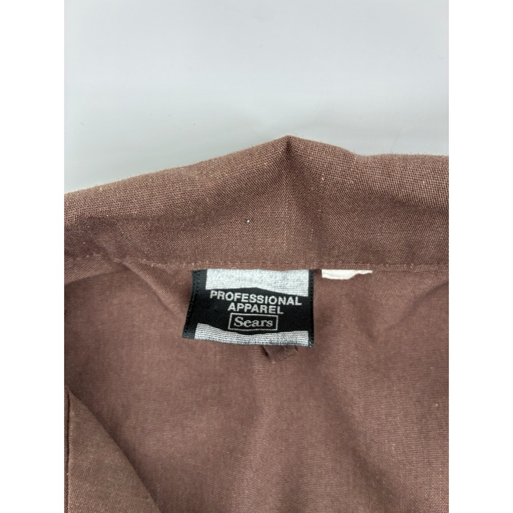 VNTG 70's Phillips 66 Mechanic Shop Coat Sears Work Brown Size Large Chore USA - Picture 4 of 8
